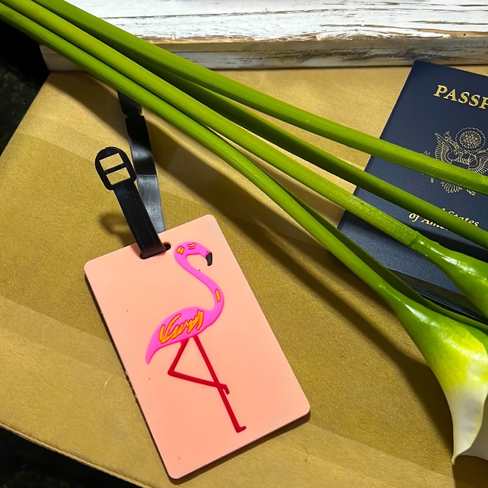 Flamingo 🦩 luggage tag